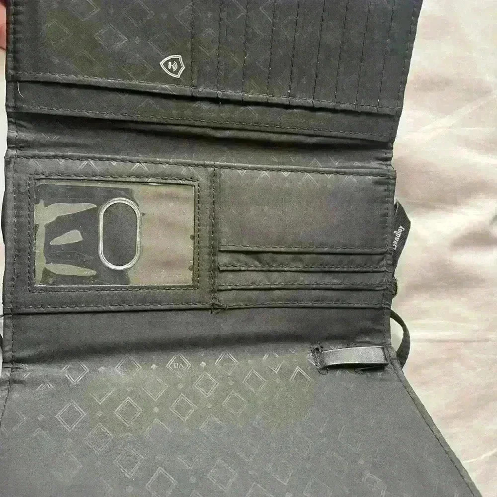Vera Bradley Black Fold & Zip Protection Wallet with strap - Picture 3 of 6